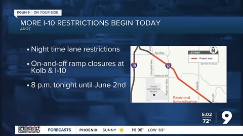 More I-10 lane restrictions