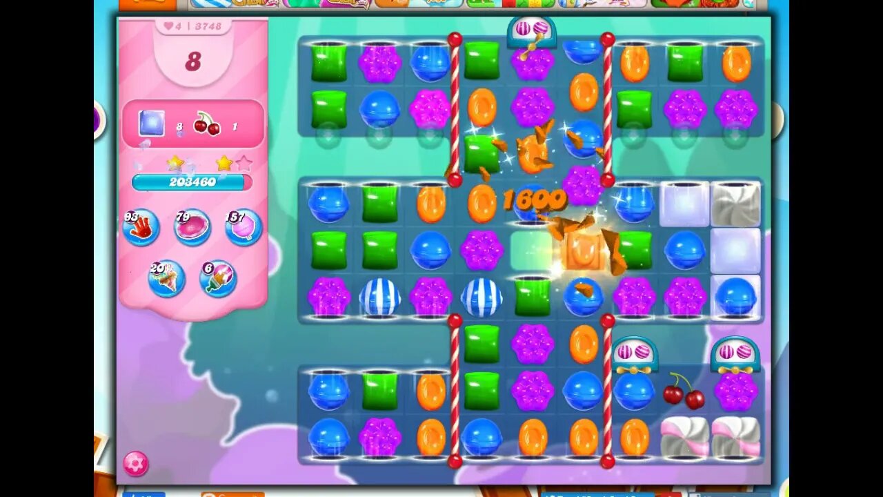Candy Crush Level 3748 Talkthrough, 23 Moves 0 Boosters