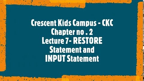 10th Computer Lecture7 RESTORE statement and INPUT statement