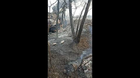 Self-propelled gun 2S1 "Gvozdika" of the Armed Forces of Ukraine, destroyed somewhere at the front