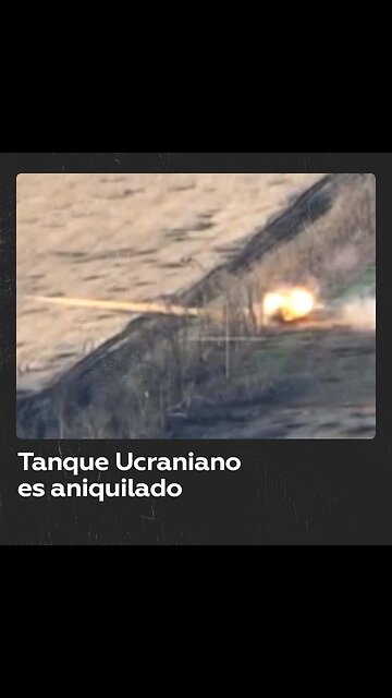 Tanque ucraniano destruido inmediatamente después de un disparo