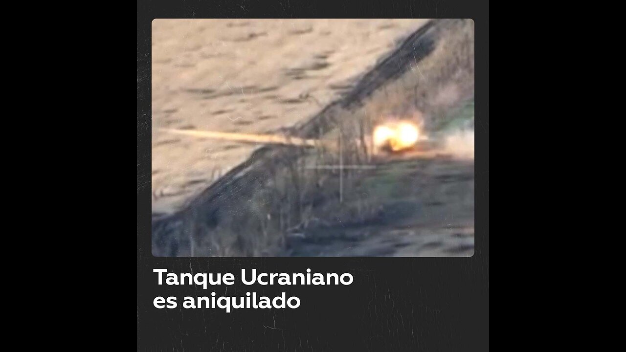 Tanque ucraniano destruido inmediatamente después de un disparo