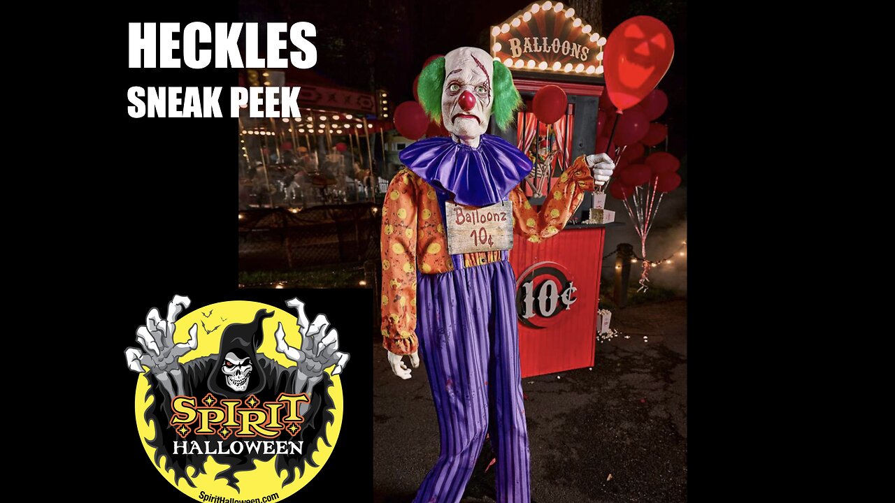 SPIRIT HALLOWEEN 2023 Heckles the clown animatronic SNEAK PEEK!!