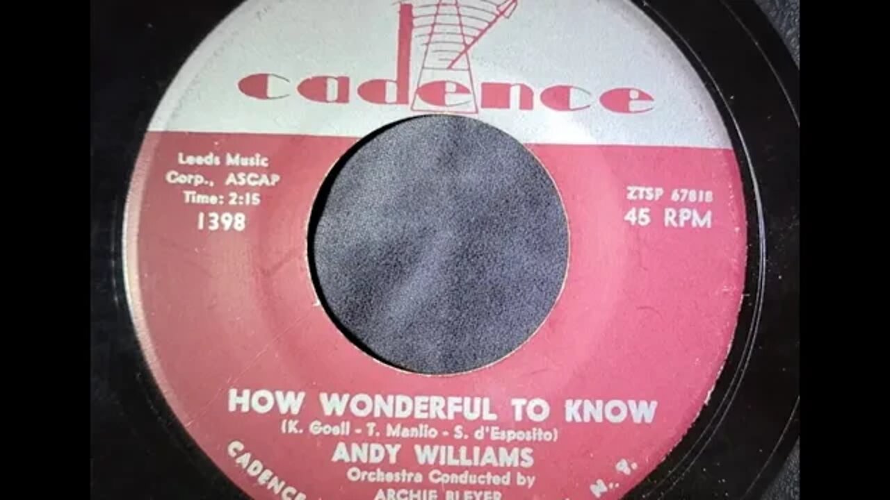 Andy Williams - How Wonderful to Know
