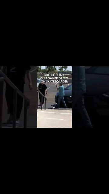 Don’t Do This! Irresponsible gun owner draws on skateboarder.