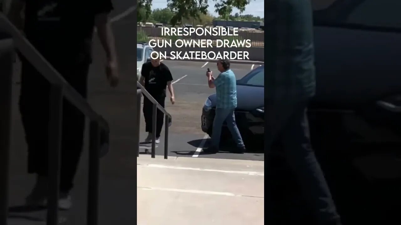 Don’t Do This! Irresponsible gun owner draws on skateboarder.