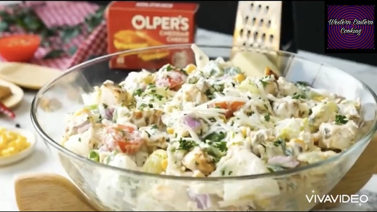 Creamy Cheddar Chicken Salad with Ranch Dressing Recipe.