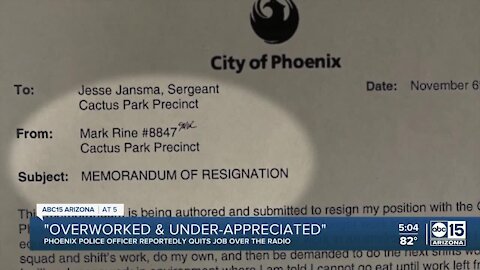 Phoenix police officer resigns from job over the radio