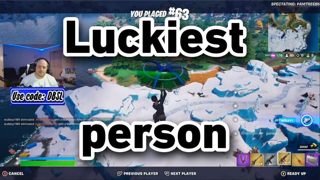 I spectated the luckiest person