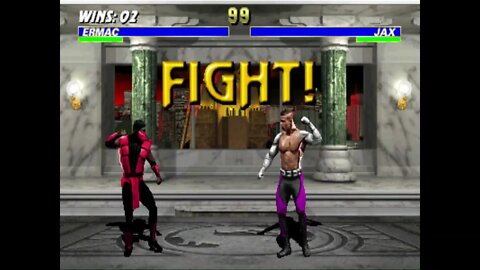 Ultimate Mortal Kombat 3 Plus Beta 2 - Dark Red Ermac - Ultimate Difficult - No Continues