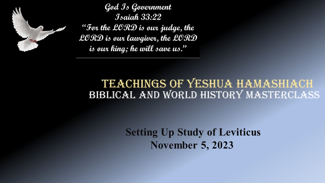 11-5-23 Setting Up the Study of Leviticus Part 1