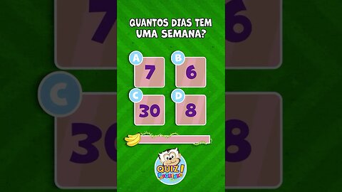 Quiz do Preguinho - #10 - Dias da Semana