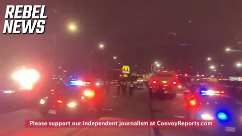 The scene at 2am here at the Ambassador’s bridge, more police cars seem to be behind the barricade.