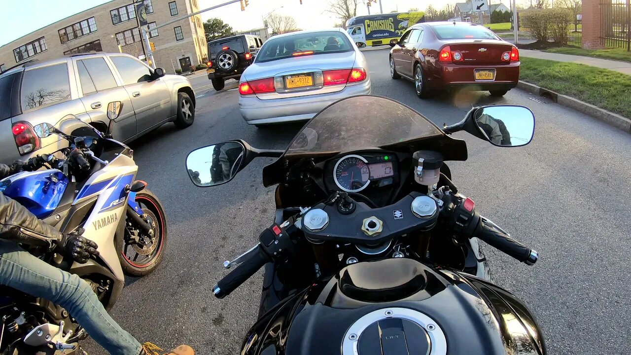 Just cruising. 2013 Gsxr 750, 2020 Honda Rebel 500, 2015 Yamaha R3
