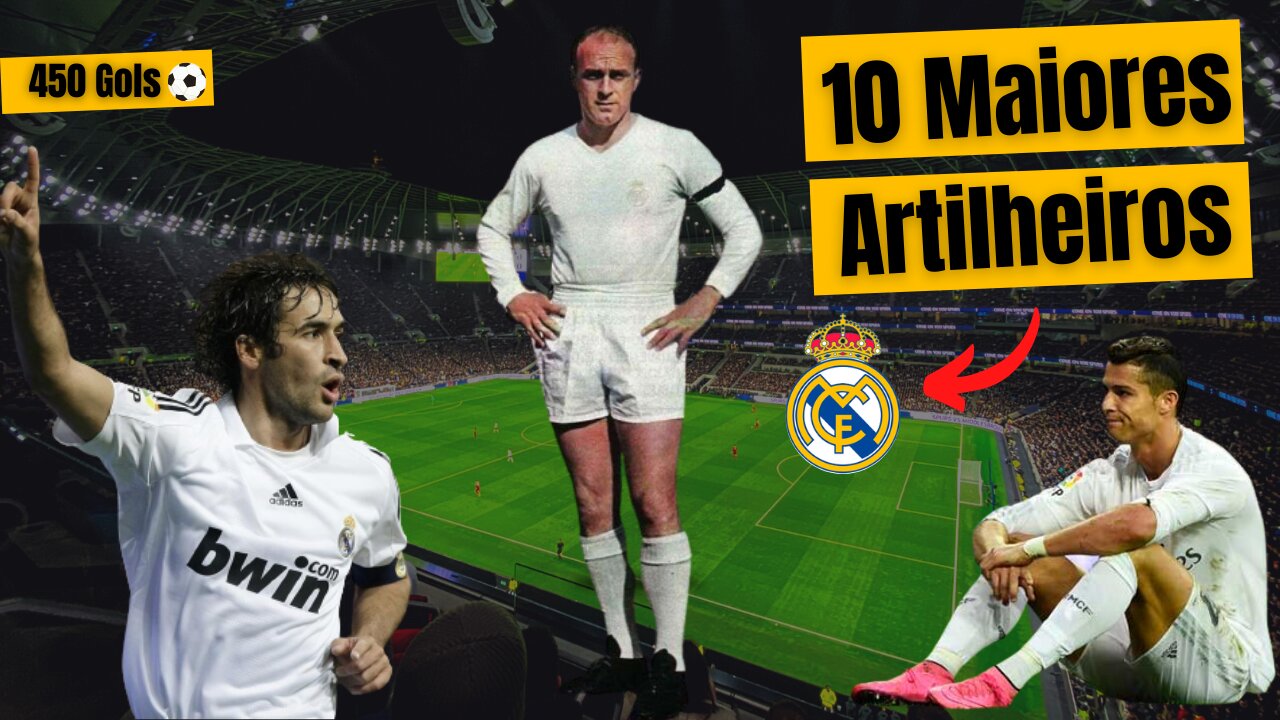 TOP 10 MAIORES ARTILHEIROS DO REAL MADRID *adivinha quem é o primeiro*