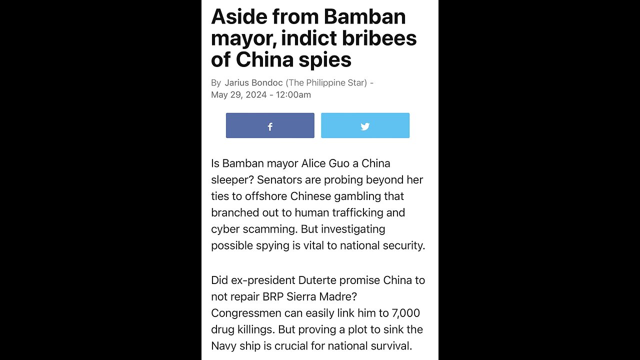 Aside from Bamban mayor, indict bribees of China spies