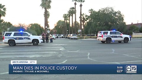 Man dies after being detained by officers near 7th Avenue and McDowell Road