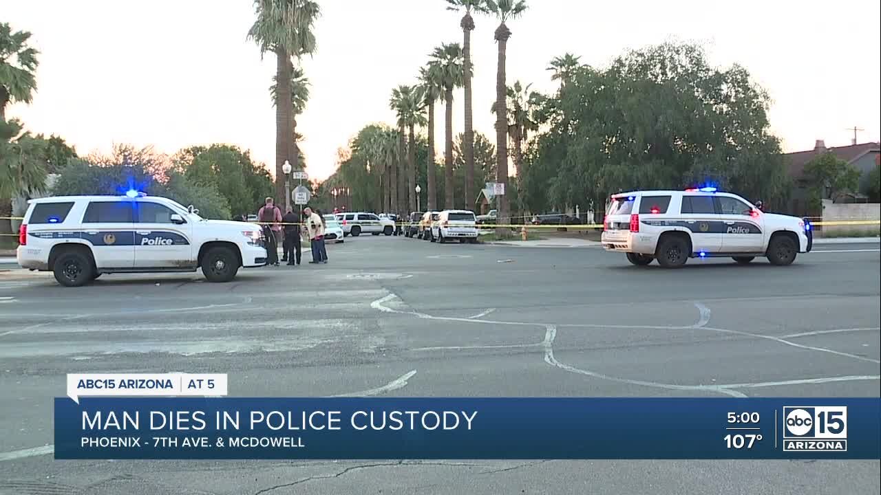 Man dies after being detained by officers near 7th Avenue and McDowell Road