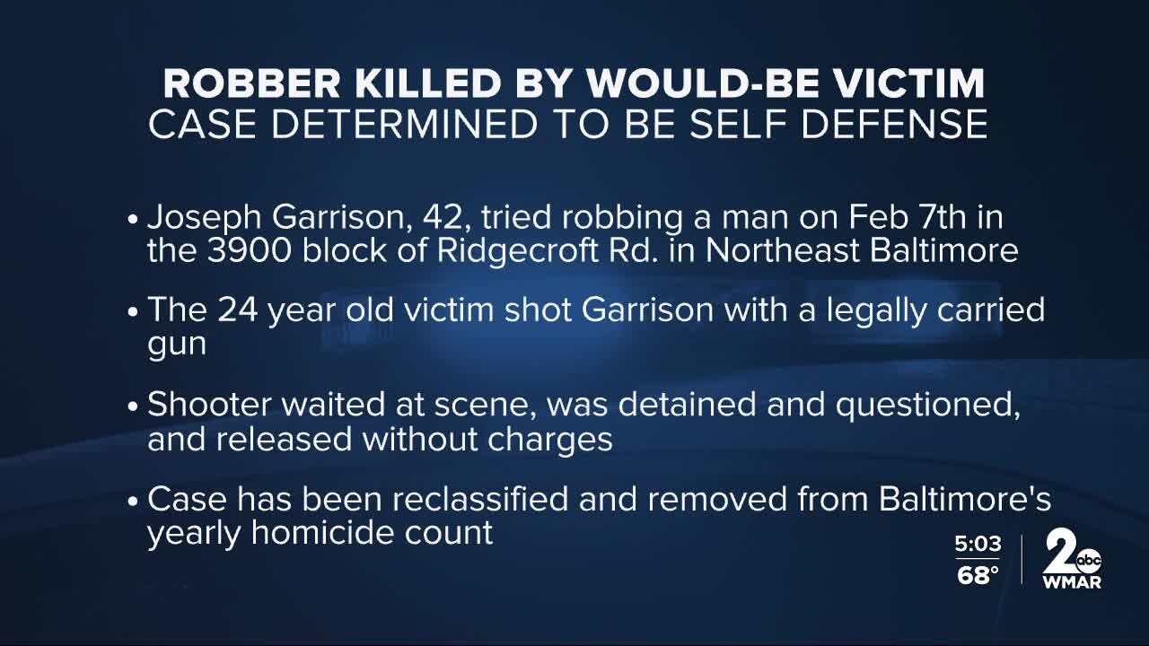 Robber killed by would-be victim legally carrying firearm