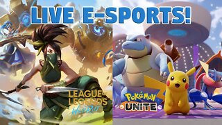 LEAGUE OF LEGENDS WILD RIFT E POKÉMON UNITE LIVE: JOGANDO DOIS E-SPORTS!