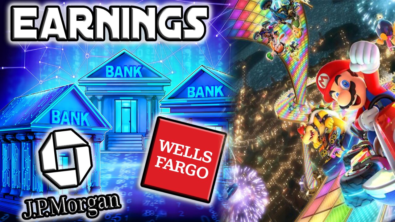 Live Earnings Showdown: JP Morgan & Wells Fargo – Surprises Ahead! | Q2 2024 Earnigns $JPM, $WFC | Mario Kart 8 Deluxe