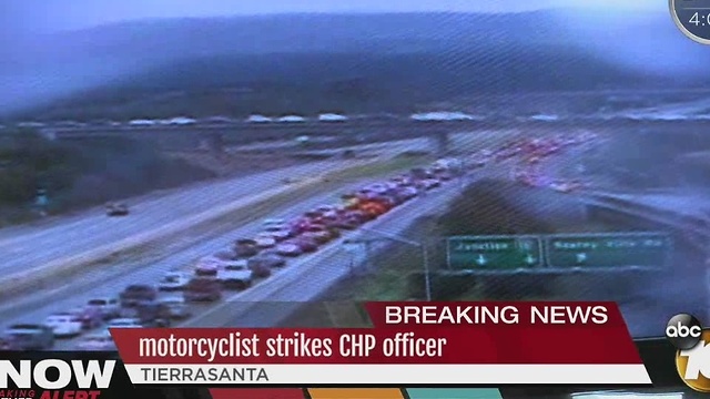 Motorcyclist strikes CHP officer
