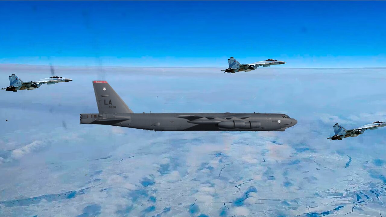 Russian SU-27 Intercepts US B-52 Bomber nuclear-capable over the Baltic Sea