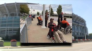 Wheelchair-bound Browns fans forced to wait over an hour for transportation after Sunday's game