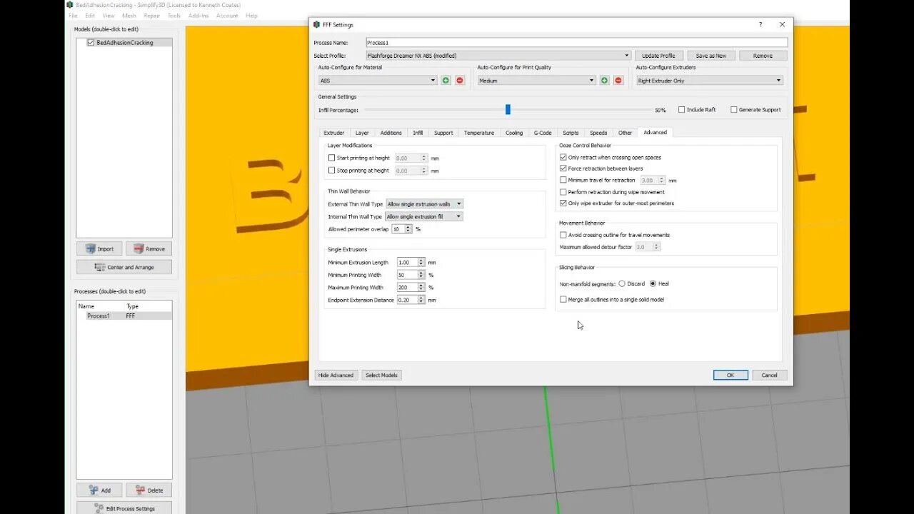 Simplify3D Tip: Printing Thin Embossed Text with Flashforge Dreamer NX