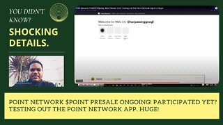 Point Network $POINT Presale Ongoing! Participated Yet? Testing Out The Point Network App. Huge!