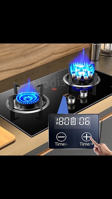 Gas Stove Cooktop Double-Hole Fierce Fire Household Tempered Glass Panel
