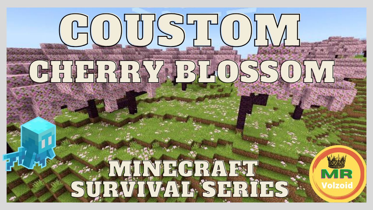 minecraft survival series, my custom cherry blossom biome, minecraft cherry blossom, #minecraft