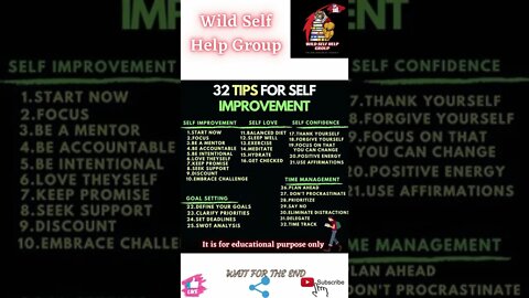 🔥32 tips for self improvement🔥#shorts🔥#wildselfhelpgroup🔥10 May 2022🔥