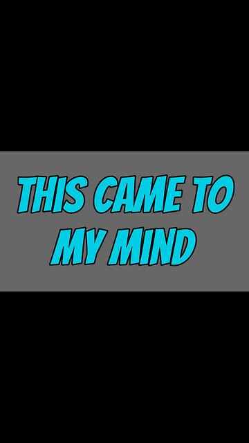 This Came To My Mind! 🥹