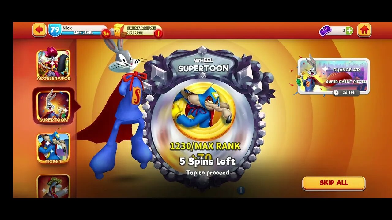 12 x Supertoon Wheel Spins - Looney Tunes World of Mayhem