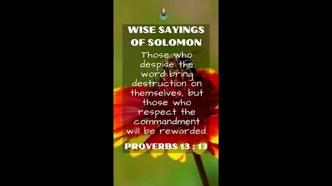 Proverbs13:13 | Wise Sayings of Solomon