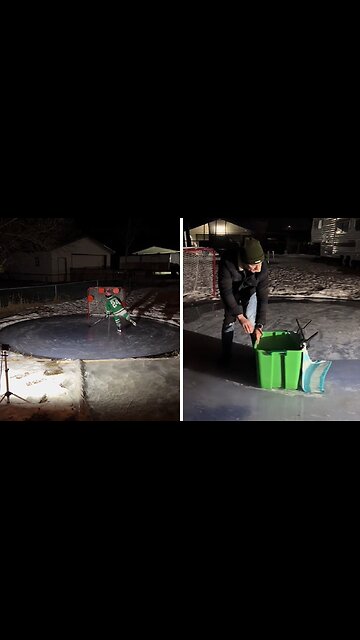 Creative dad makes the coolest DIY ice rink in the backyard
