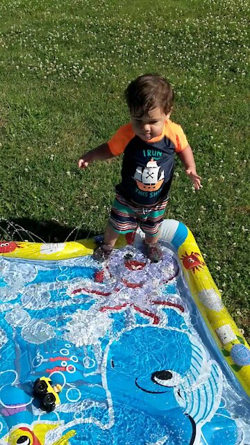 Playing in water
