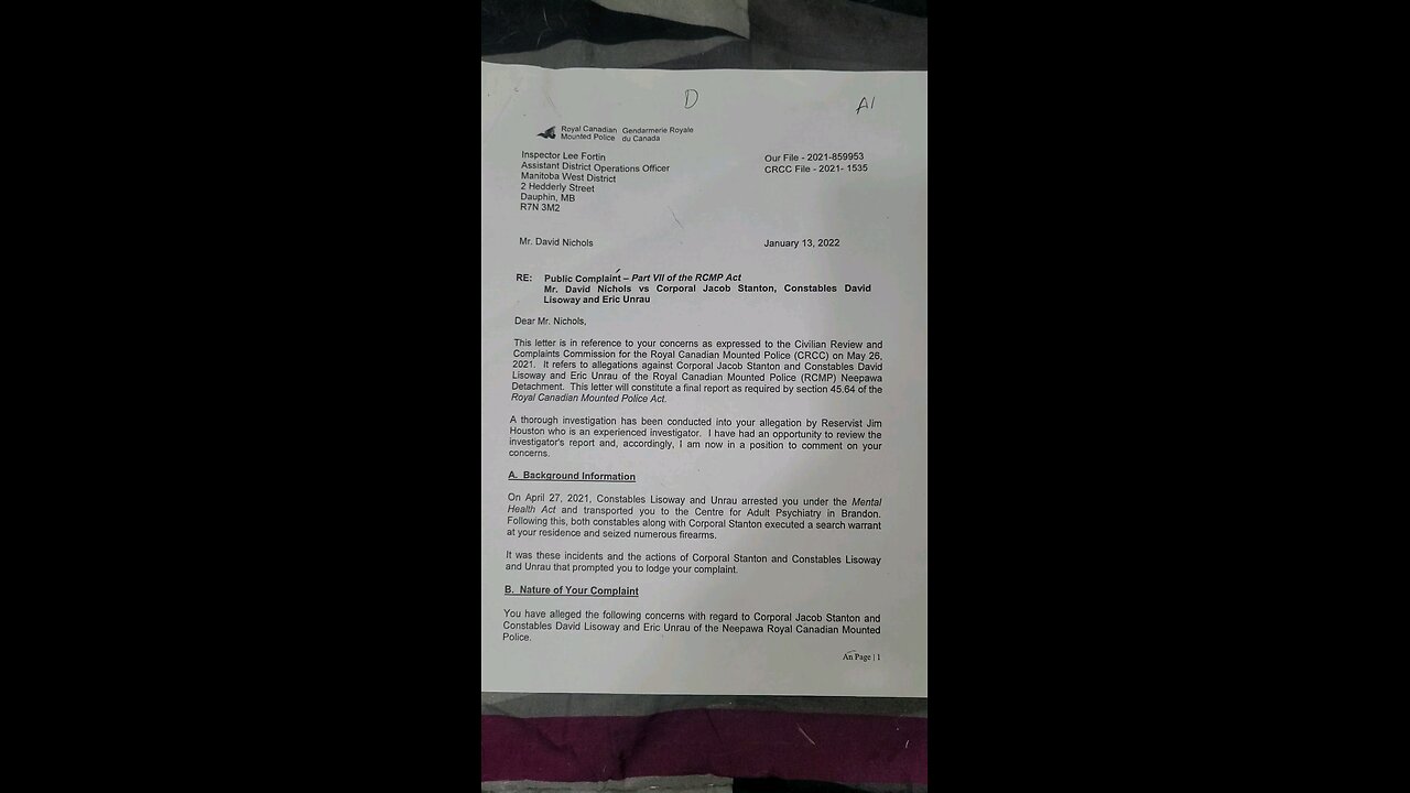 CRCC saying sorry for breaking into my house.
