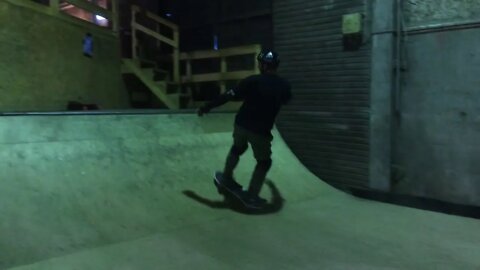 Annabelle Winkler's father Skateboarding on a half pipe in Roskilde Denmark 2019.
