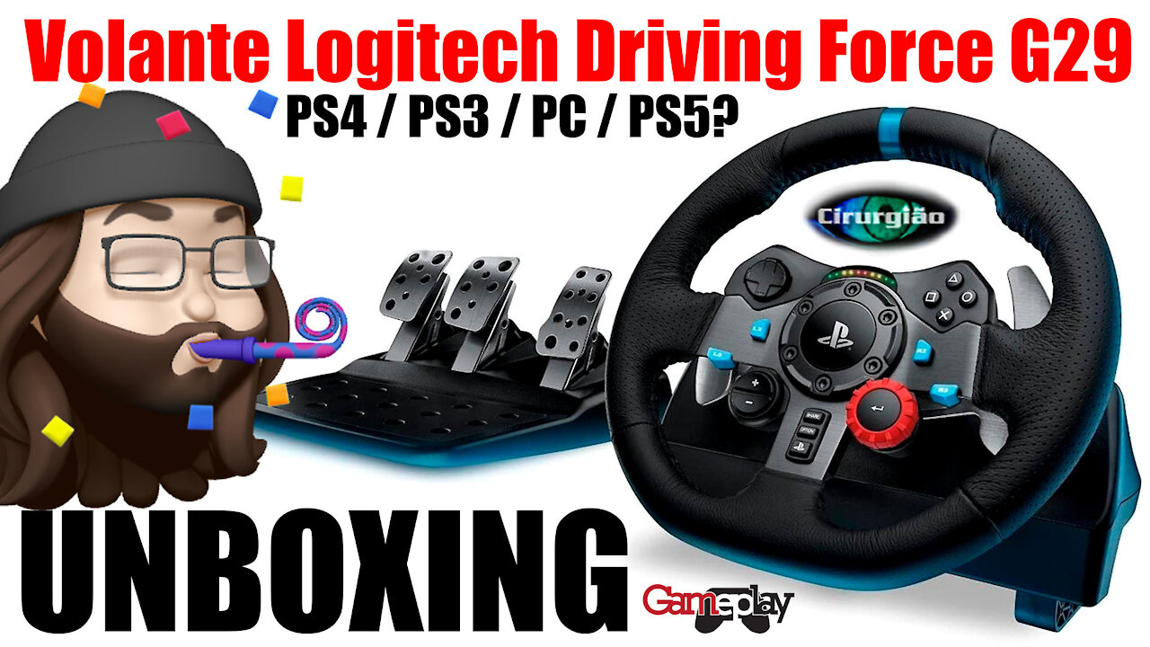 UNBOXING Volante Logitech Driving Force G29 - PS4/PS3/PC + Volante Multilaser JS074 - Cir. Vídeos