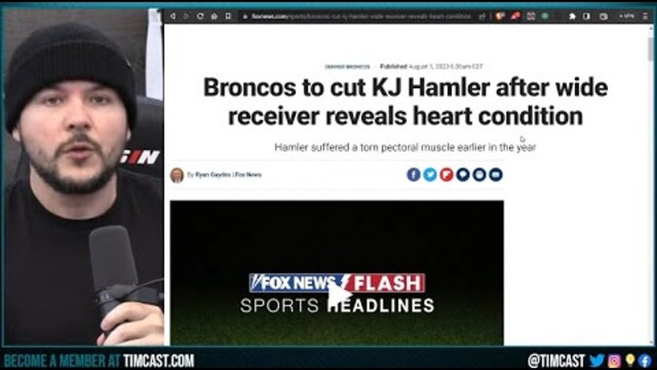 BRONCOS CUT KJ HAMLER AFTER SUFFERING PERICARDITIS, 23 YEAR OLD TENNIS PRO COLLAPSES DURING GAME