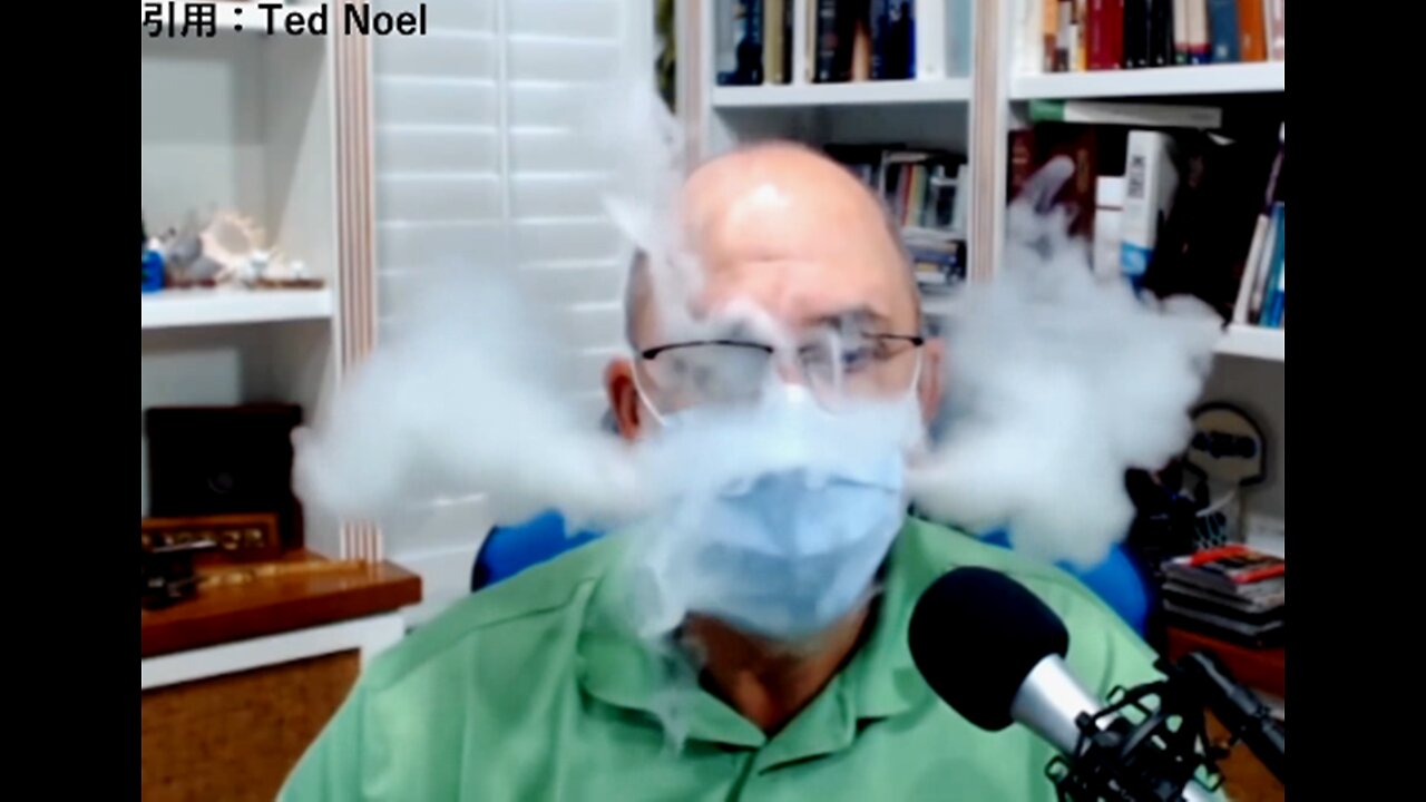 実験動画：不織布マスク（N９５マスク）などの使い捨てマスクでは、ウイルスを防げず。大量に漏れ出しています。漏れ出すということは？「吸い込んでいる」ということです。