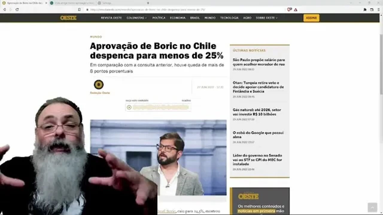 APROVAÇÃO de GABRIEL BORIC no CHILE desaba ainda mais e isso pode SER BOM no final