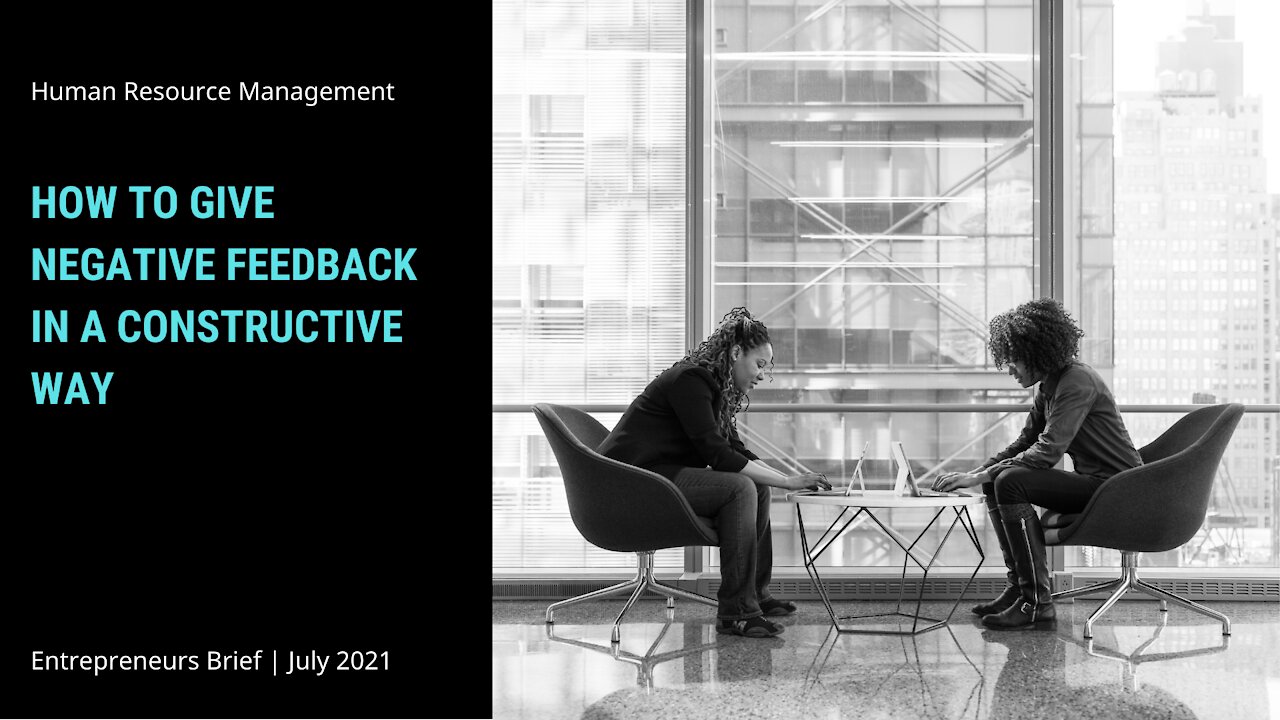 How to give negative feedback in a constructive way