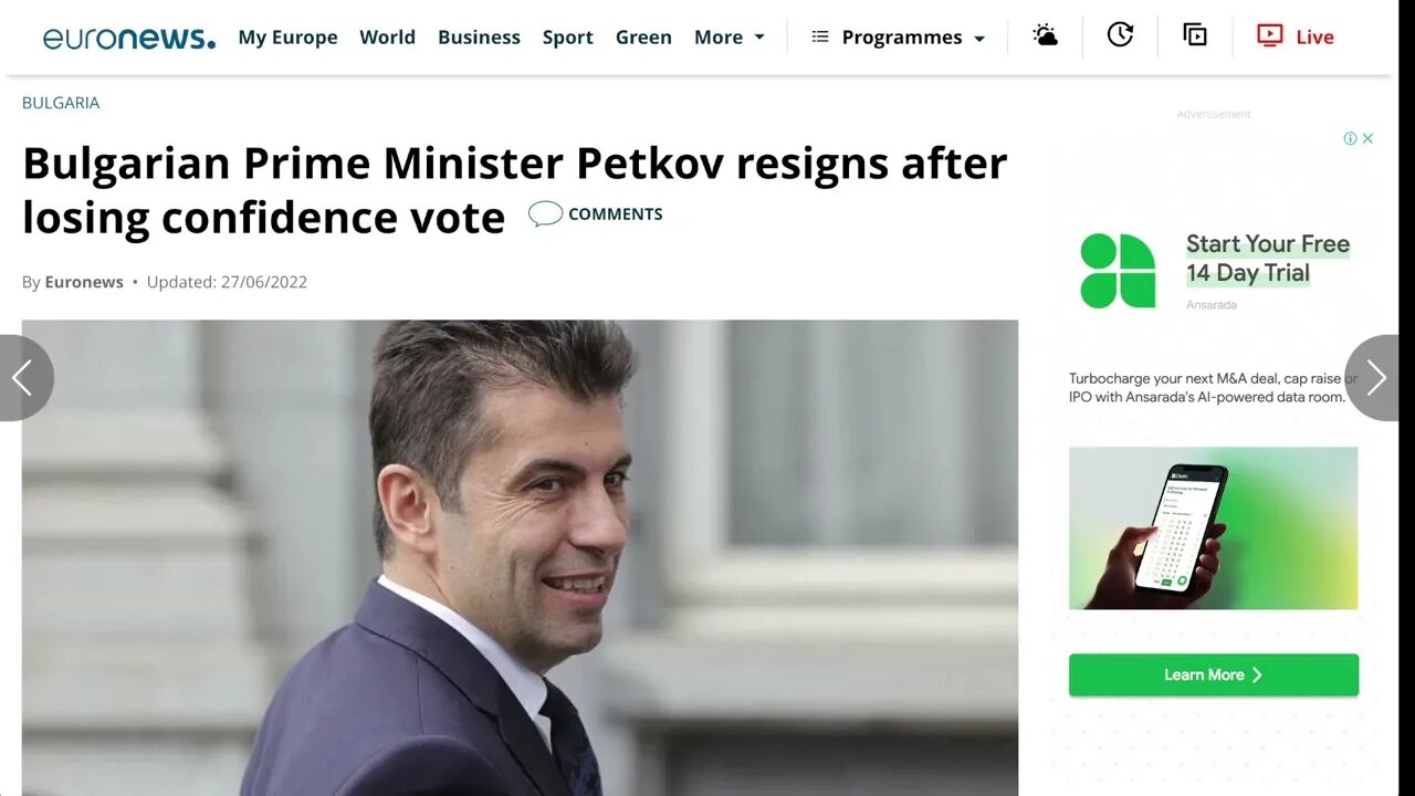 保加利亞總理佩特科夫在信任投票失敗後辭職
