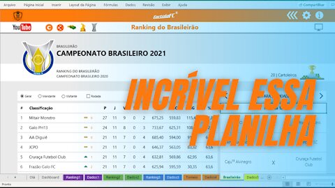 11 Rodada | Cartola FC 2021 | Planilha Cartola FC