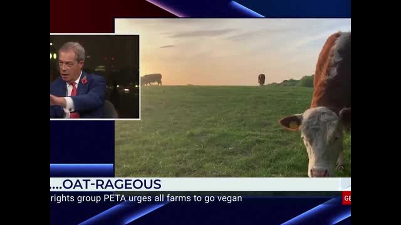 Nigel Farage CLASHES with PETA spokesperson for urging farmers to go vegan: 'Oat milk is horrible!'