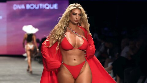 Top Blondes Fire Red Swimsuit Video by Art Hearts Fashion