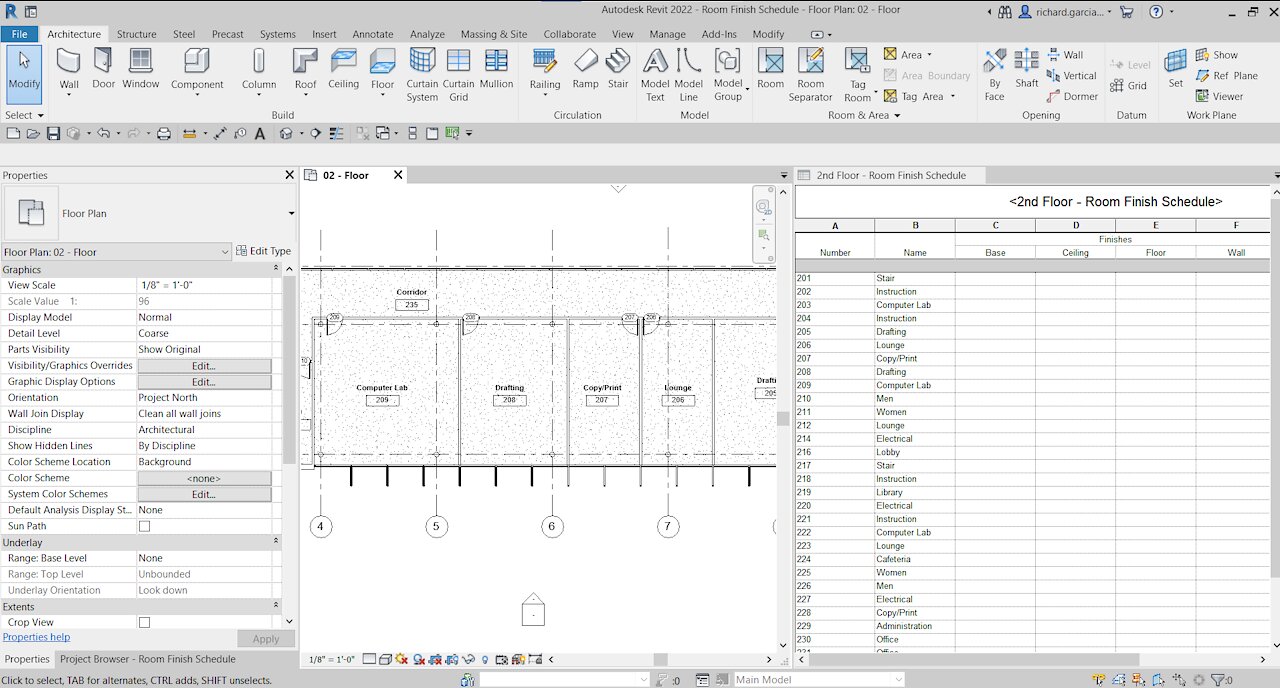 REVIT 2022 ARCHITECTURE LESSON 40: CREATE ROOM FINISH SCHEDULE